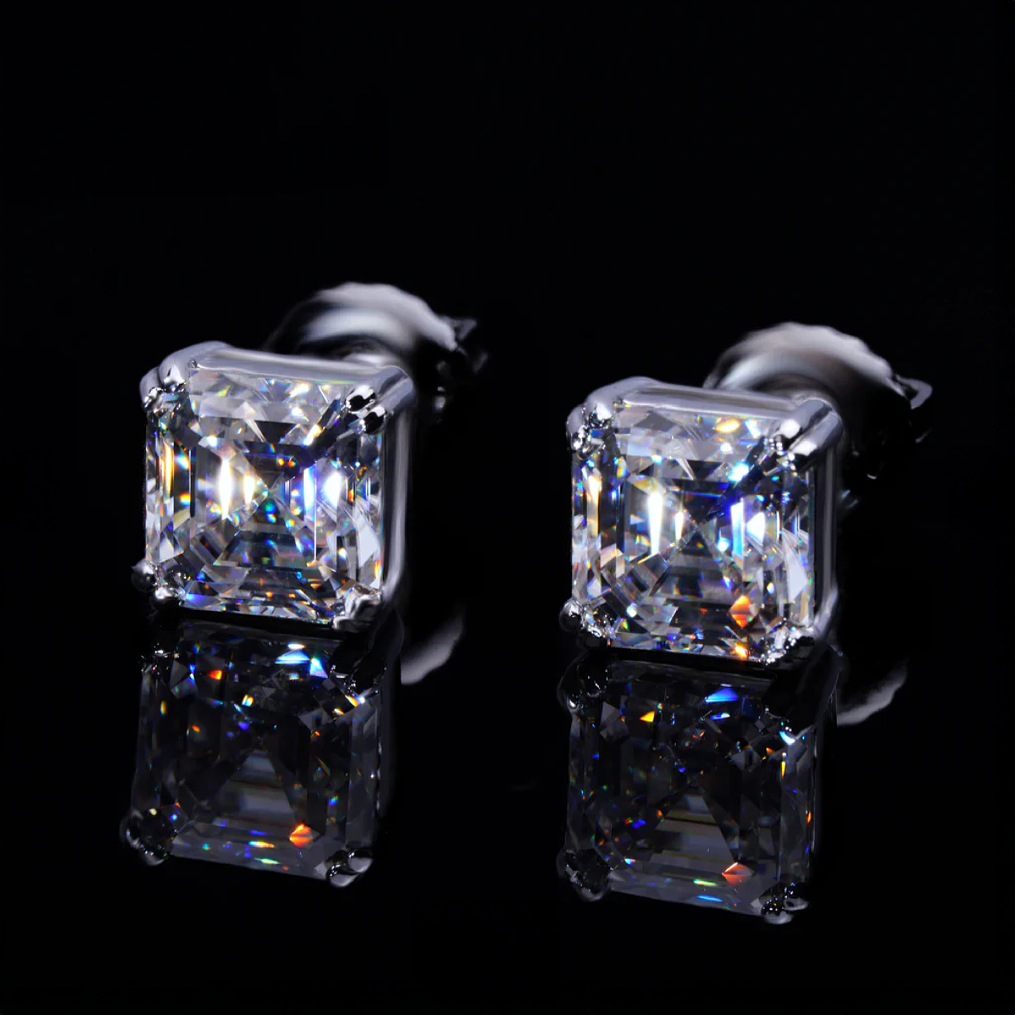 VVS Moissanite Asscher Cut Earrings