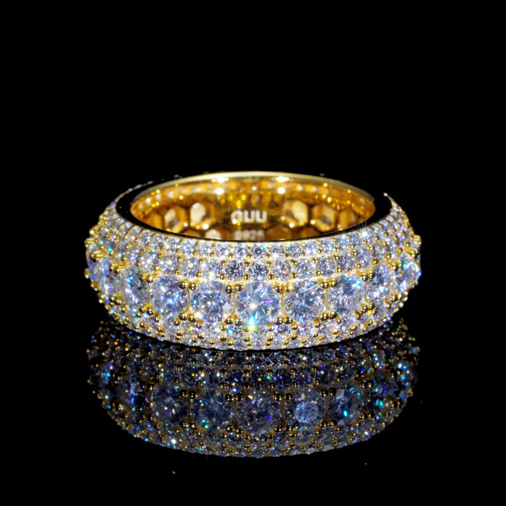 925S & VVS MOISSANITE LAYERED RING 18K GOLD